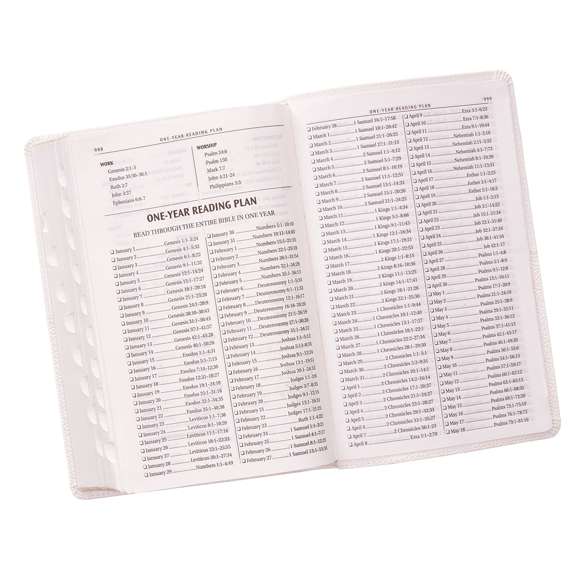 White Faux Leather King James Version Deluxe Gift Bible with Thumb Index - The Christian Gift Company