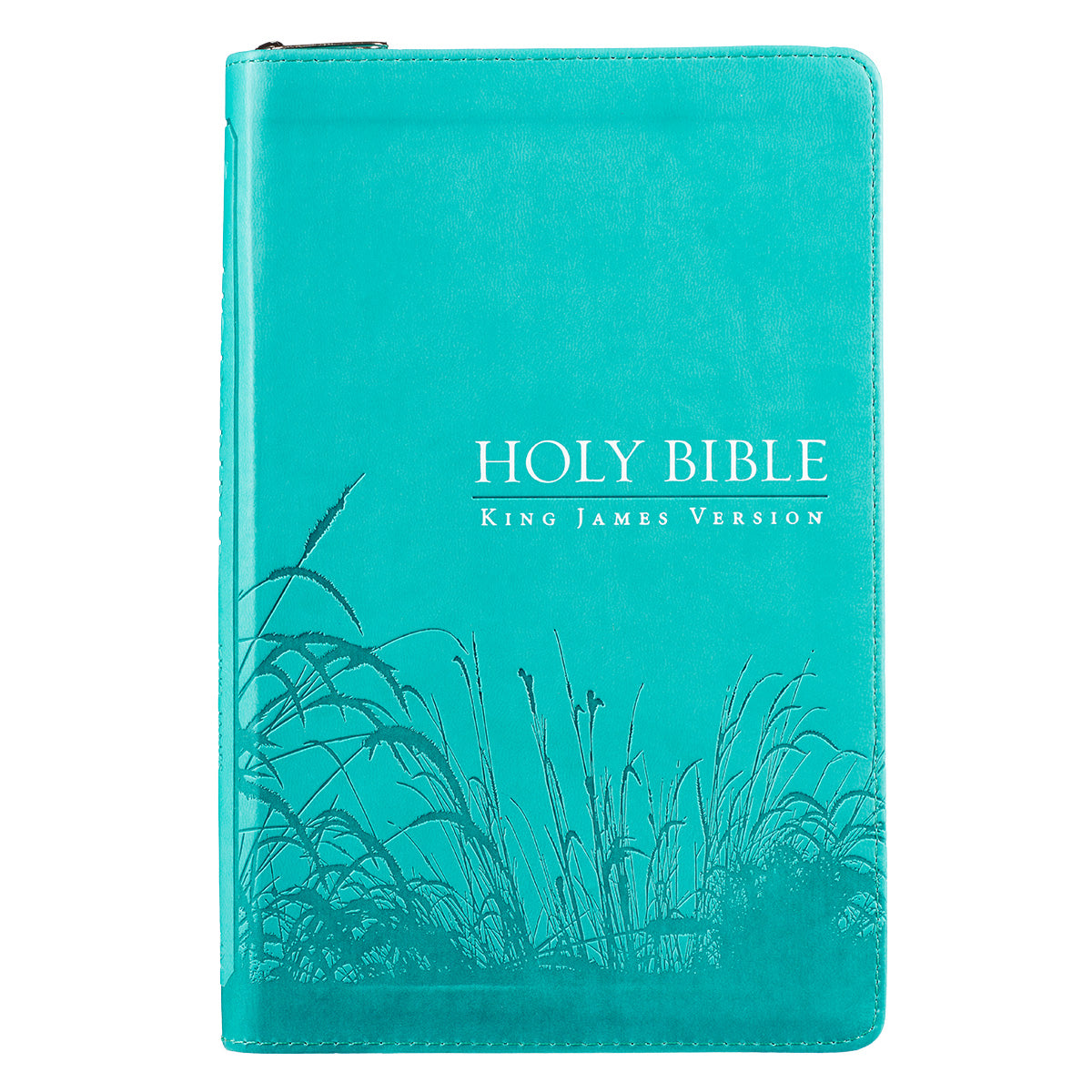 Turquoise Faux Leather King James Version Deluxe Gift Bible with Thumb Index and Zippered Closure - The Christian Gift Company