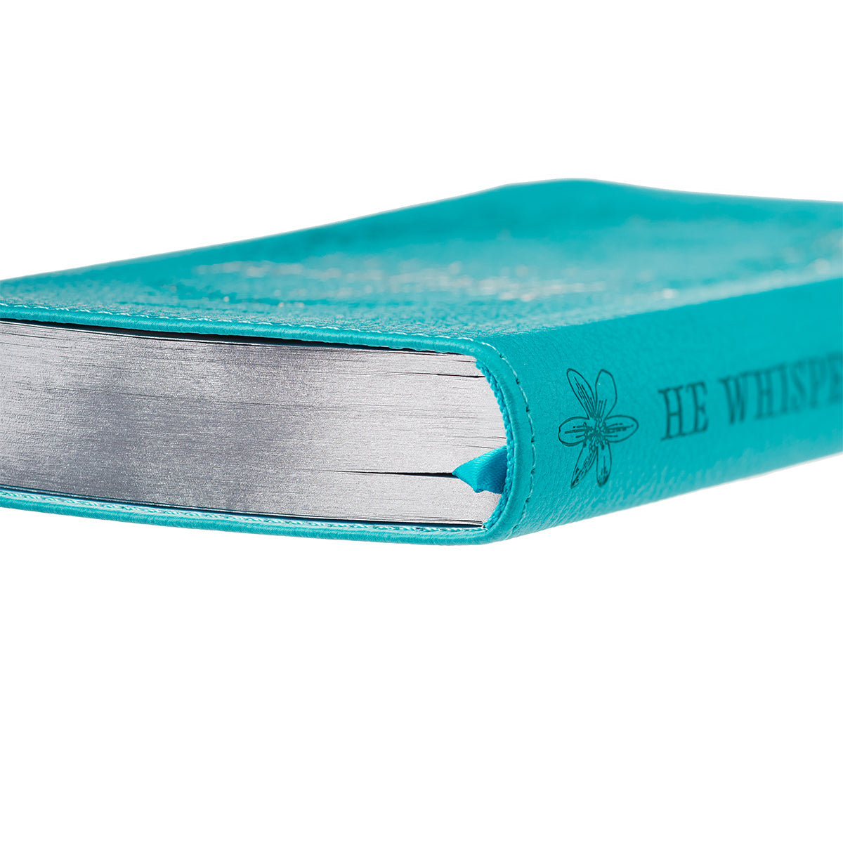 He Whispers Your Name Turquoise Faux Leather Devotional - The Christian Gift Company