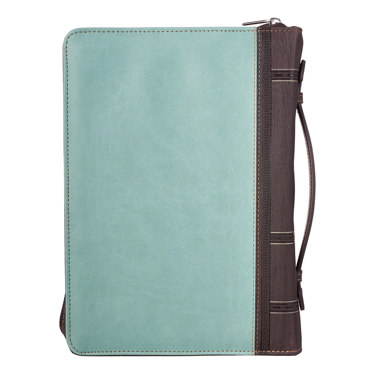 Blessed Light Blue Faux Leather Fashion Bible Cover - Luke 1:45 - The Christian Gift Company