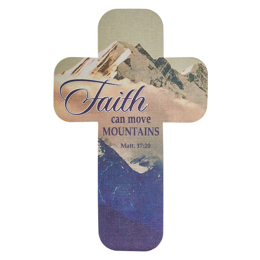 Faith Can Move Mountains Cross Bookmark - Matthew 17:20 - The Christian Gift Company