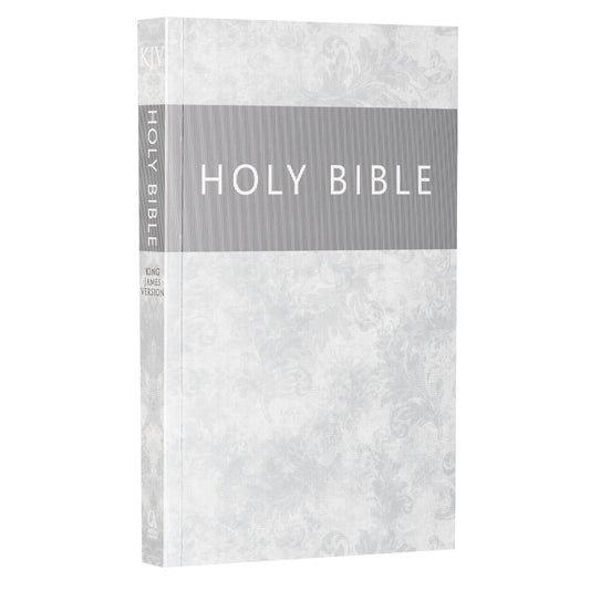 Silver-Grey Damask Softcover King James Version Outreach Bible - The Christian Gift Company