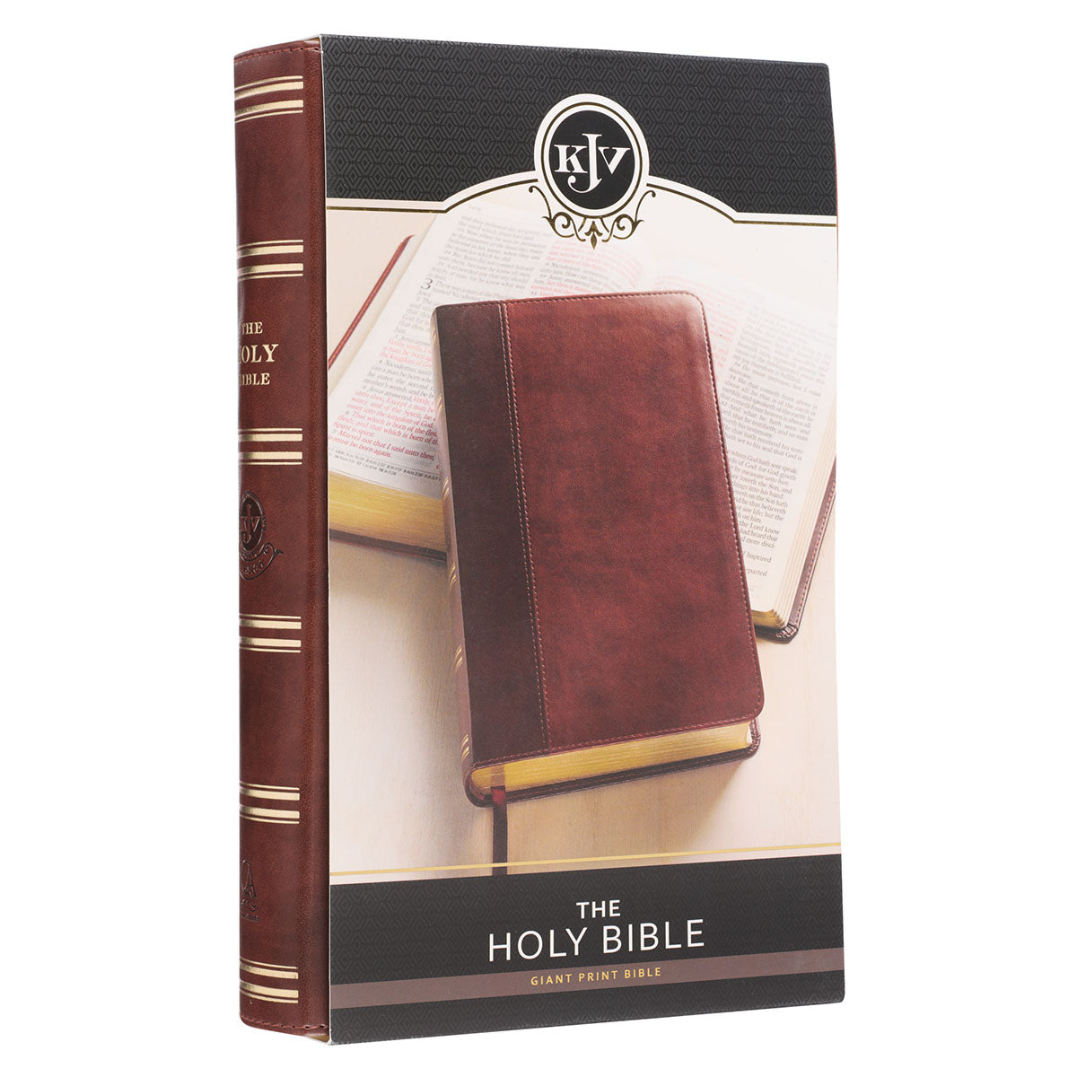 Two-tone Brown Faux Leather Giant Print Standard-size King James Version Bible - The Christian Gift Company