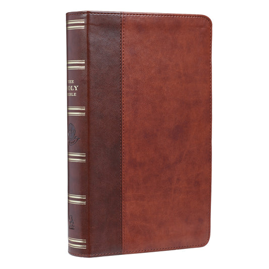 Two-tone Brown Faux Leather Giant Print Standard-size King James Version Bible - The Christian Gift Company