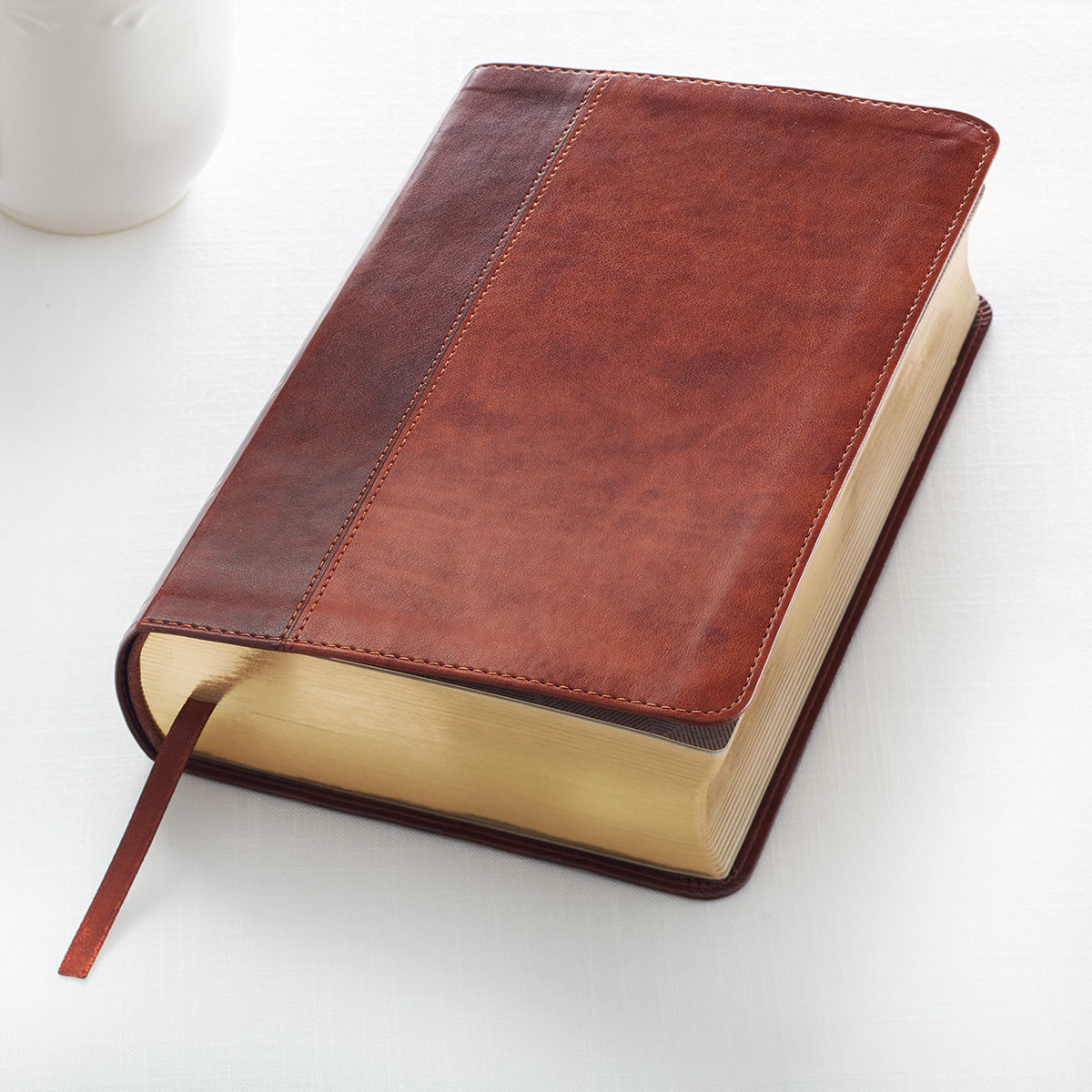 Two-tone Brown Faux Leather Giant Print Standard-size King James Version Bible - The Christian Gift Company