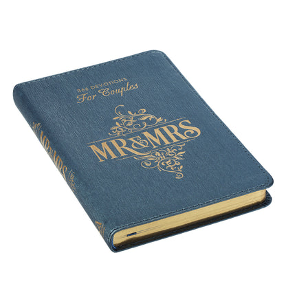 Mr. & Mrs. 366 Devotions for Couples Blue Faux Leather Devotional - The Christian Gift Company