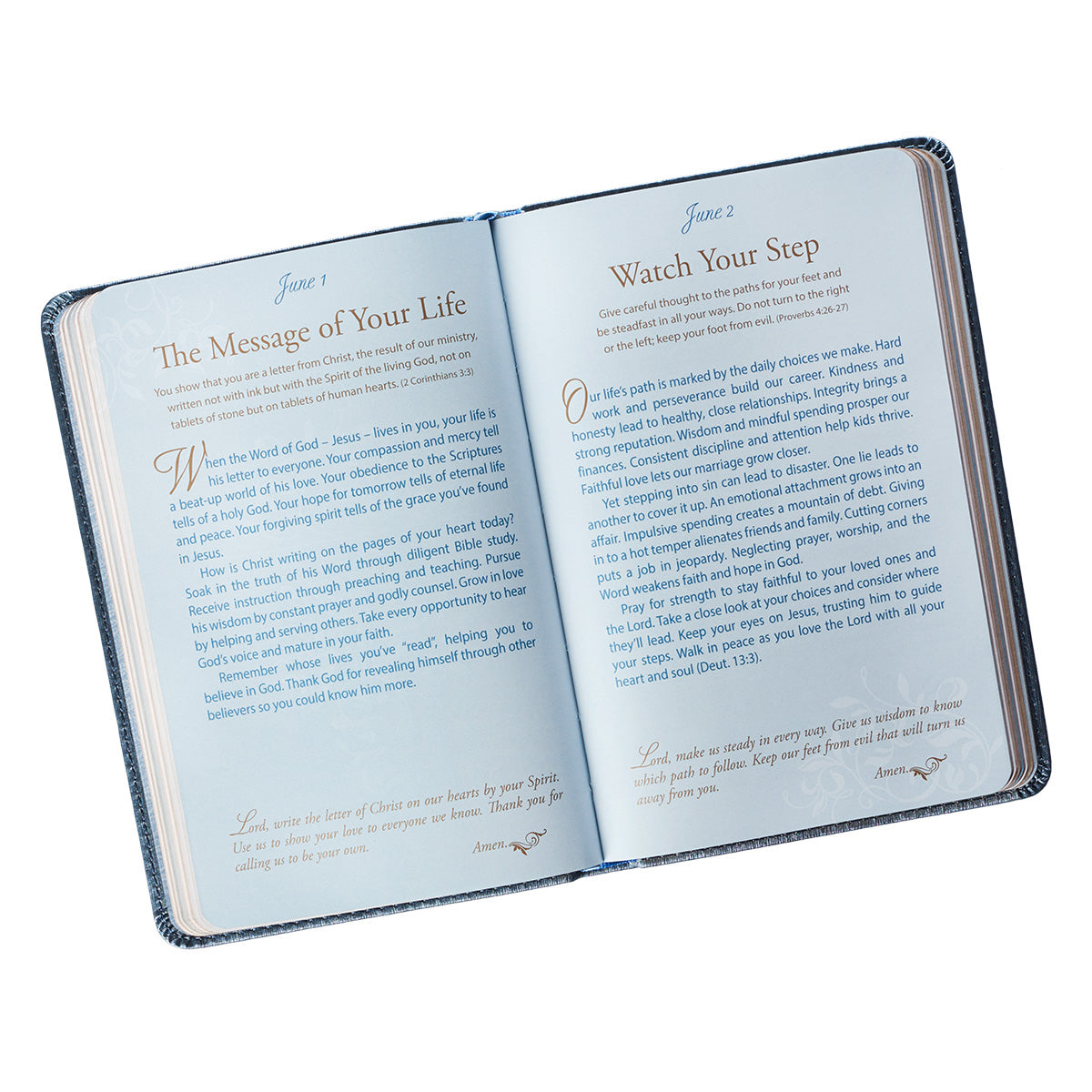 Mr. & Mrs. 366 Devotions for Couples Blue Faux Leather Devotional - The Christian Gift Company