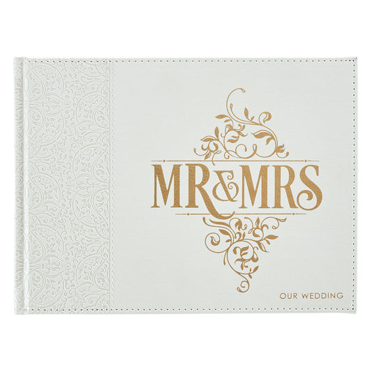 White Lace Mr. & Mrs. Wedding Guest Book - The Christian Gift Company