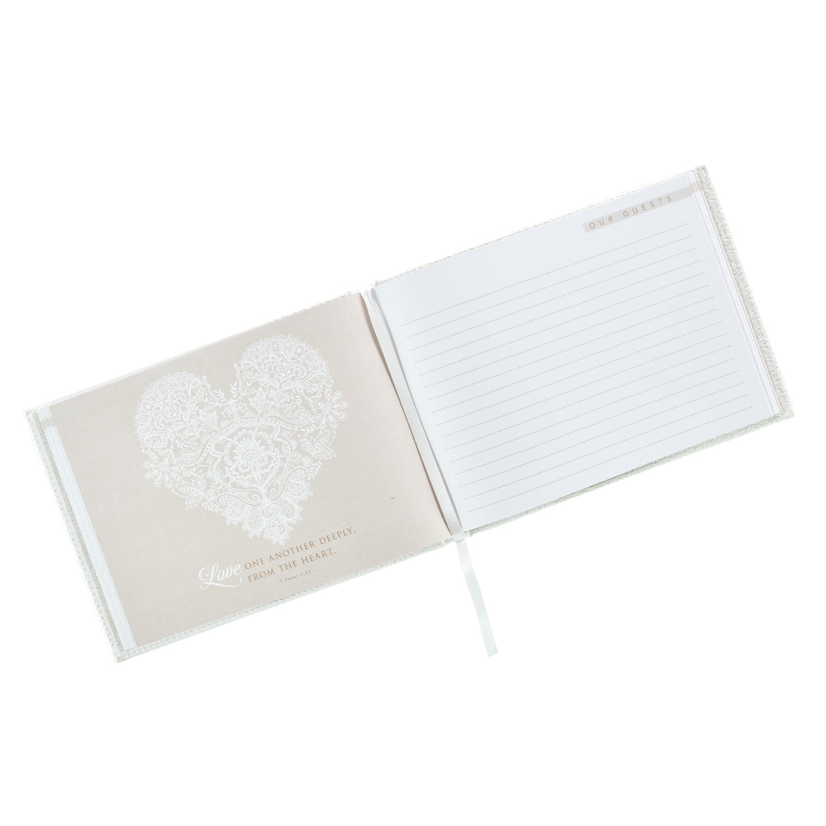 White Lace Mr. & Mrs. Wedding Guest Book - The Christian Gift Company