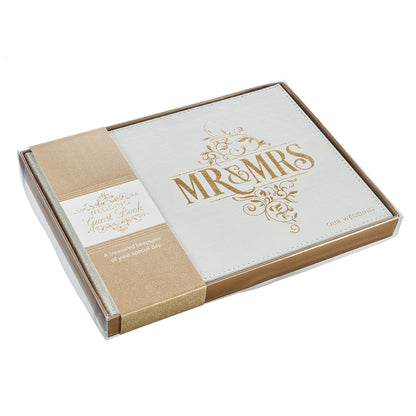 White Lace Mr. & Mrs. Wedding Guest Book - The Christian Gift Company