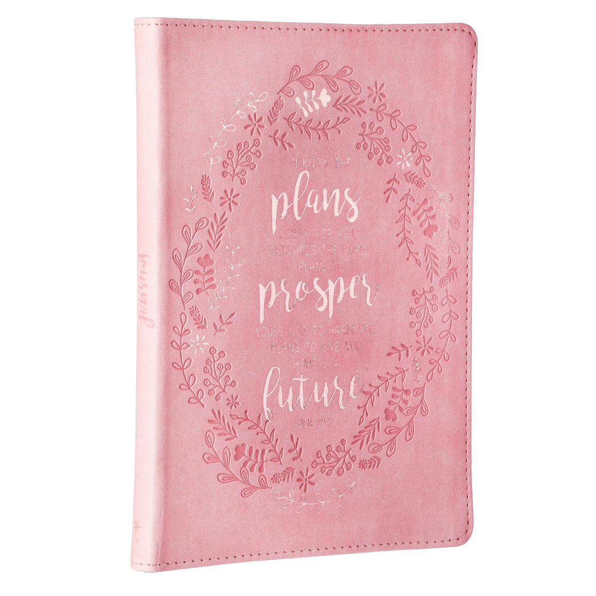 I Know the Plans Pink Slimline Faux Leather Journal - Jeremiah 29:11 - The Christian Gift Company