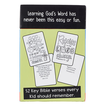 52 Bible Memory Verses Every Kid Should Know Colouring Cards for Kids - The Christian Gift Company