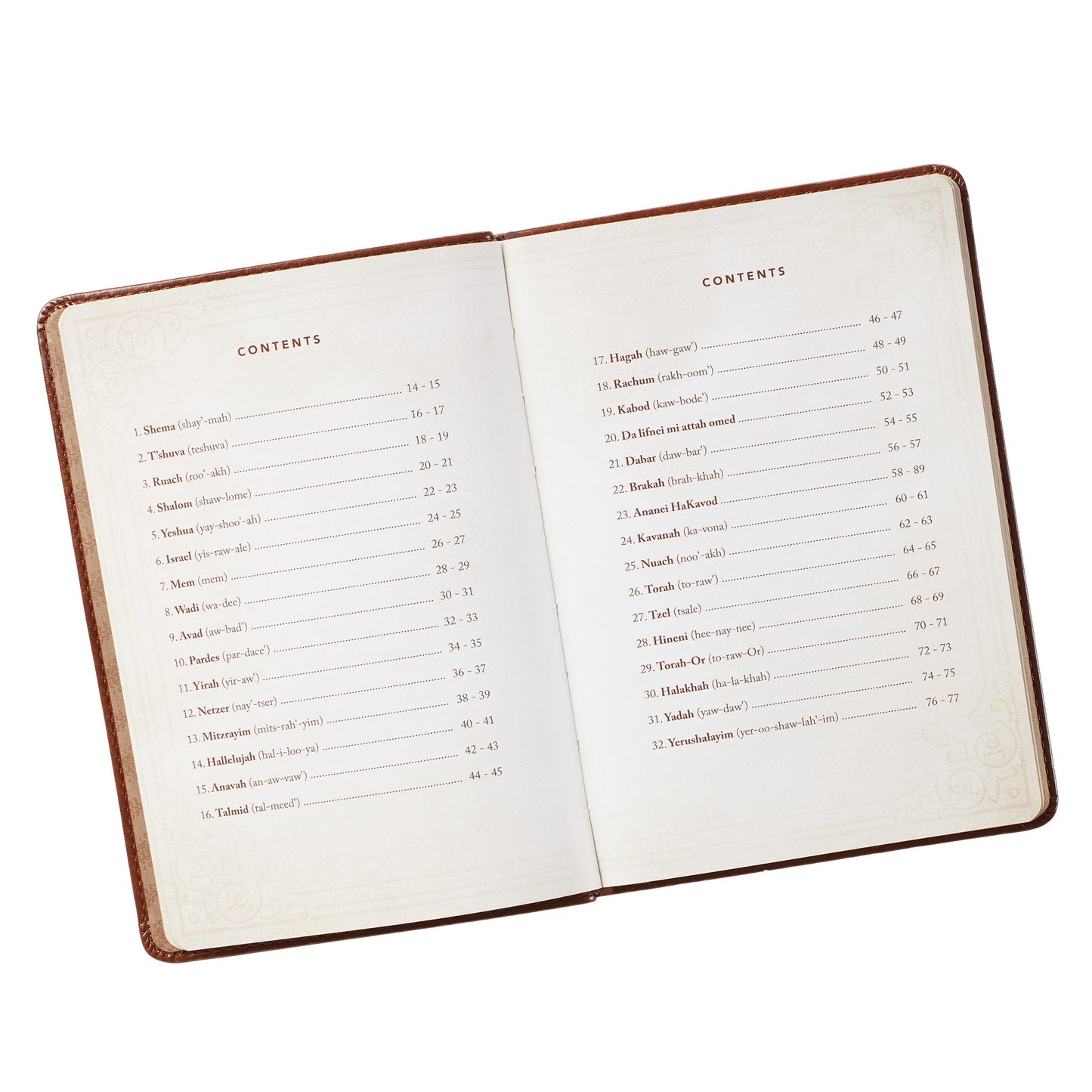 52 Hebrew Words Every Christian Should Know Toffee Brown Faux Leather Gift Book - The Christian Gift Company