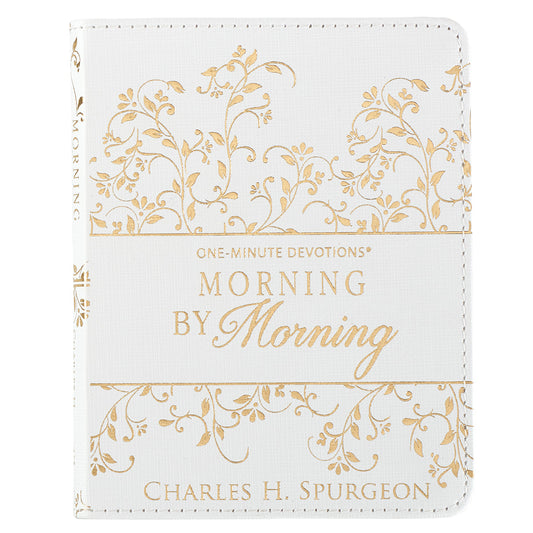 Morning by Morning White Faux Leather One-Minute Devotions - The Christian Gift Company