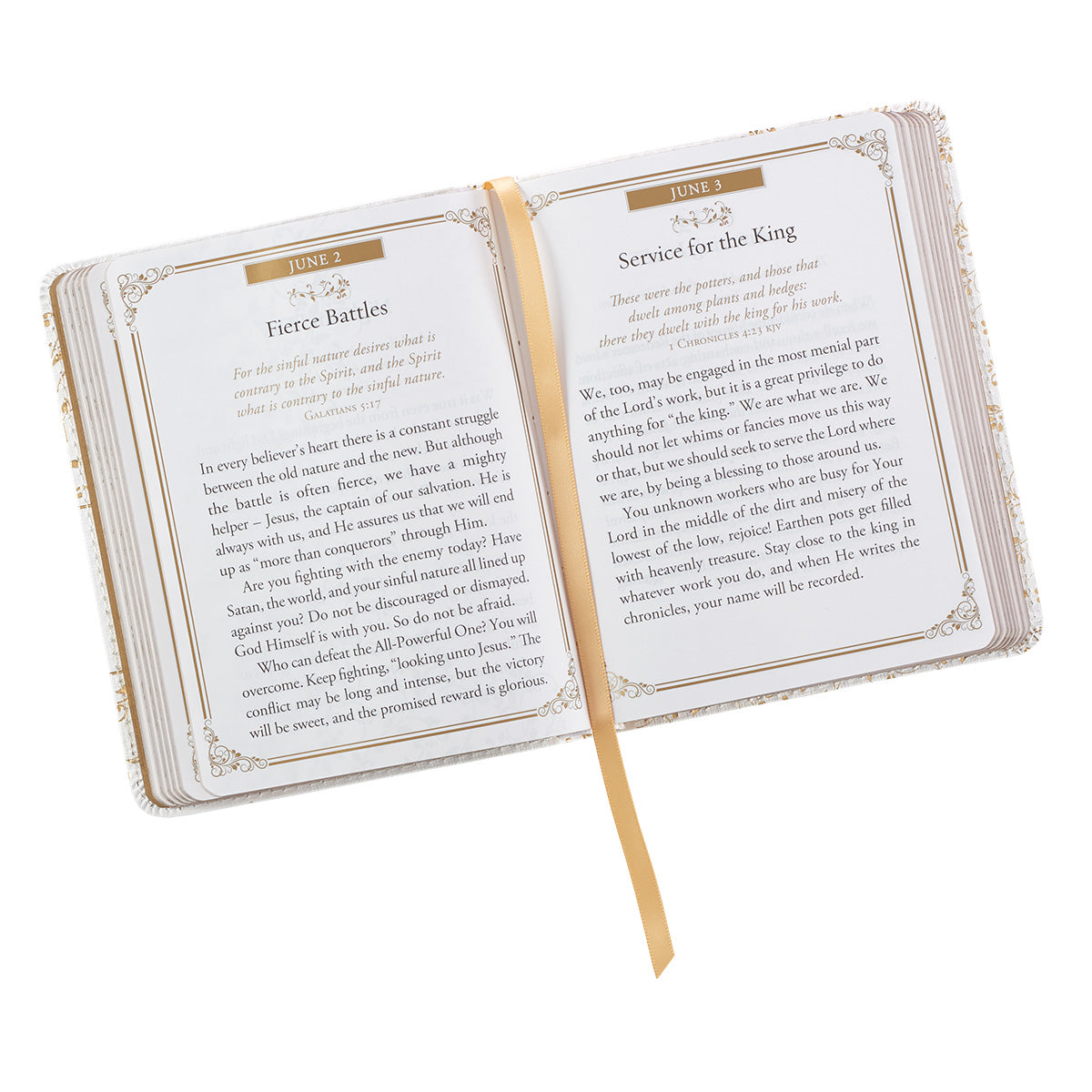 Morning by Morning White Faux Leather One-Minute Devotions - The Christian Gift Company