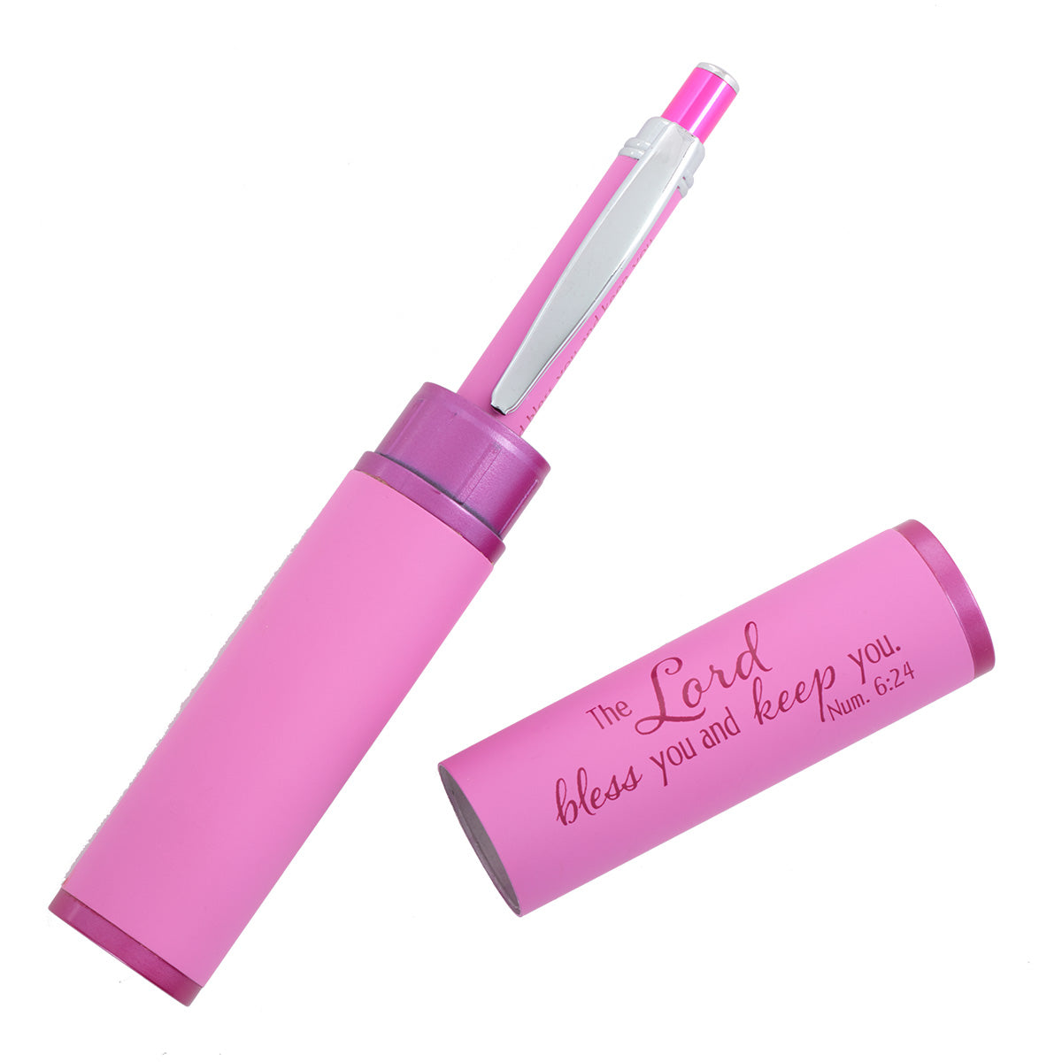 Bless You and Keep You Pink Gift Pen and Case - Numbers 6:24 - The Christian Gift Company