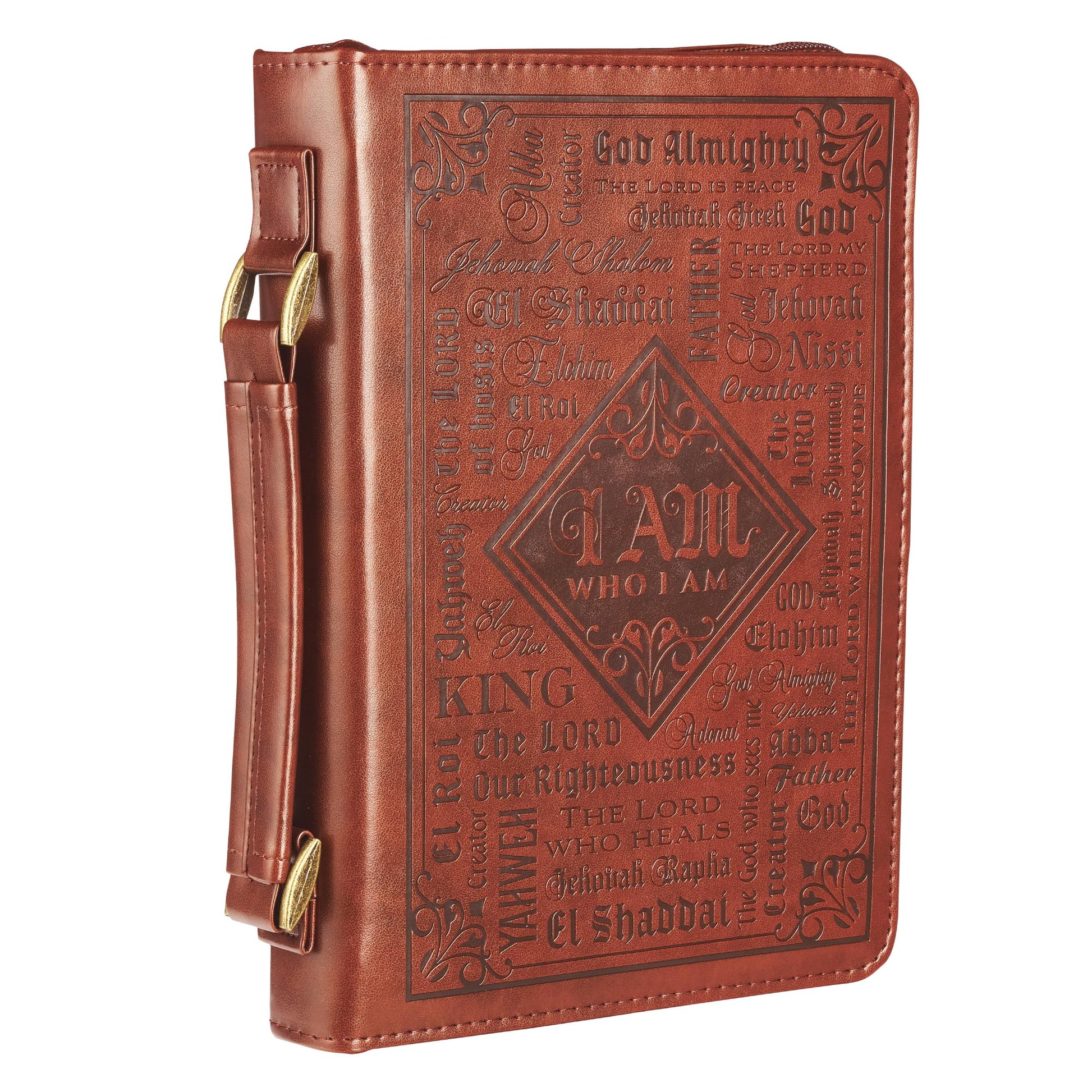 Names of God Brown Faux Leather Bible Cover - The Christian Gift Company