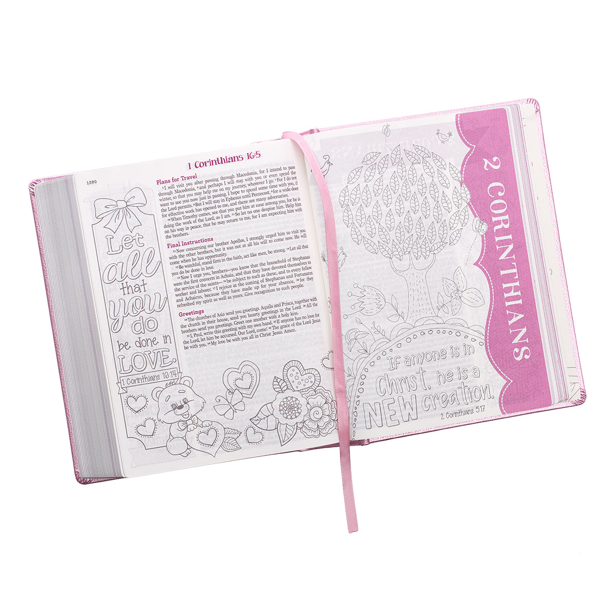 Metallic Pink Faux Leather My Creative Bible for Girls - an ESV Journaling Bible - The Christian Gift Company