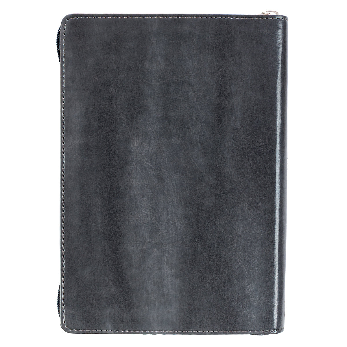 Be Strong and Courageous Classic Grey Faux Leather Journal with Zipper Closure - Joshua 1:9 - The Christian Gift Company