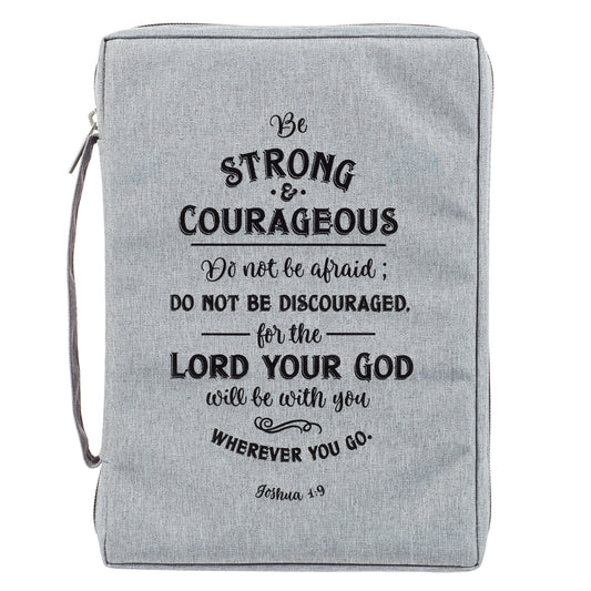 Strong and Courageous Poly-Canvas Bible Cover - The Christian Gift Company