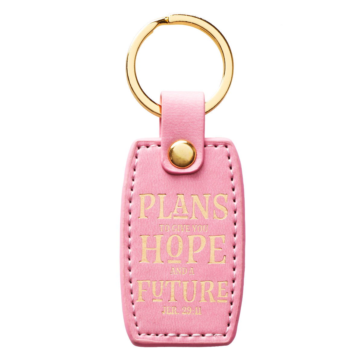 Hope and Future Pink Faux Leather Key Ring - Jeremiah 29:11 - The Christian Gift Company