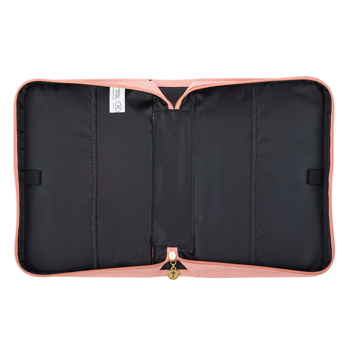 He Works All Things for Good Peach Floral Faux Leather Fashion Bible Cover - Romans 8:28 - The Christian Gift Company
