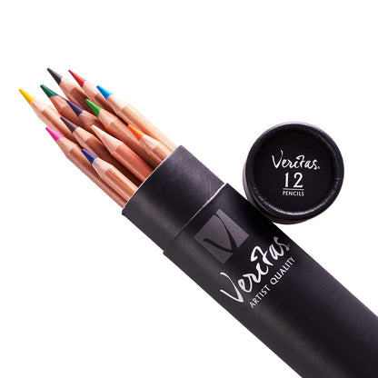 Veritas Colouring Pencils in Cylinder - Set of 12 - The Christian Gift Company