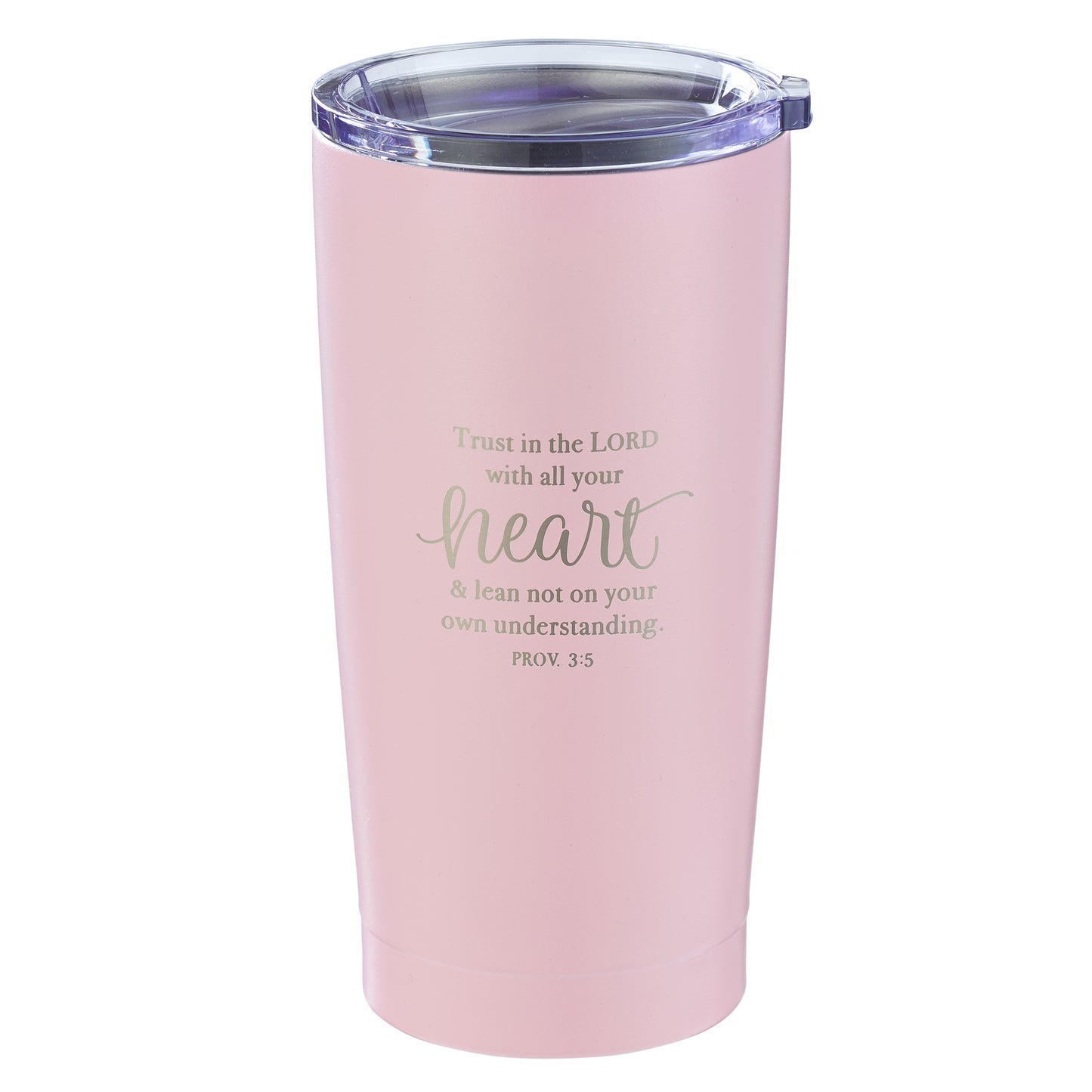 Trust in the Lord Pink Travel Mug - Proverbs 3:5 - The Christian Gift Company