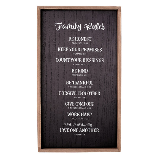 Family Rules Wall Plaque - The Christian Gift Company