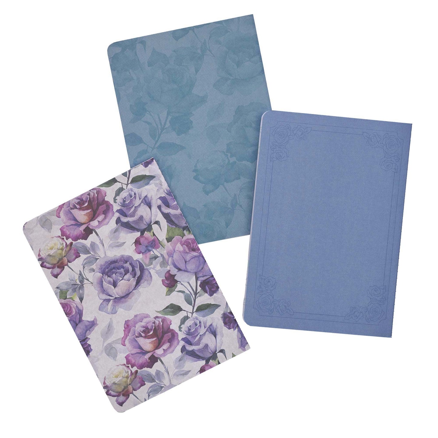 Be Still and Know Purple Floral Medium Notebook Set - Psalm 46:10 - The Christian Gift Company