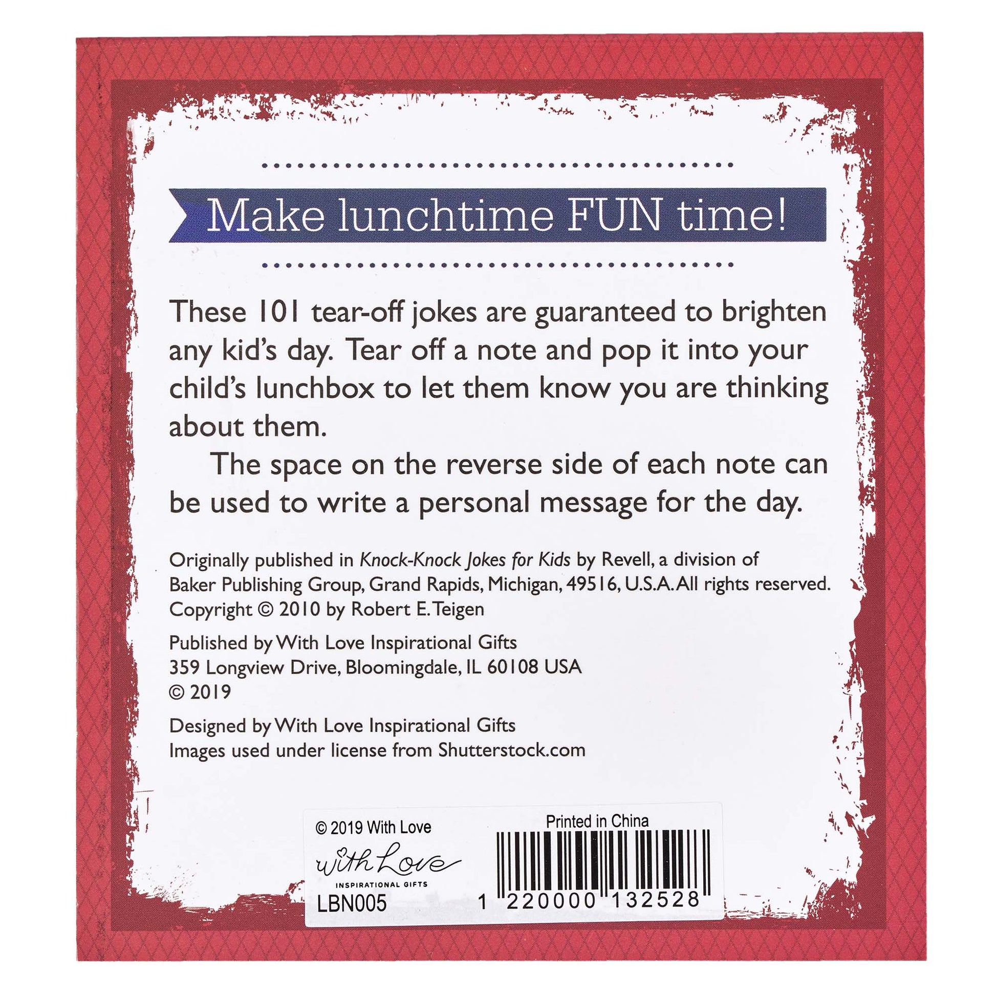 101 Lunchbox Notes with Knock-Knock Jokes for Kids - The Christian Gift Company