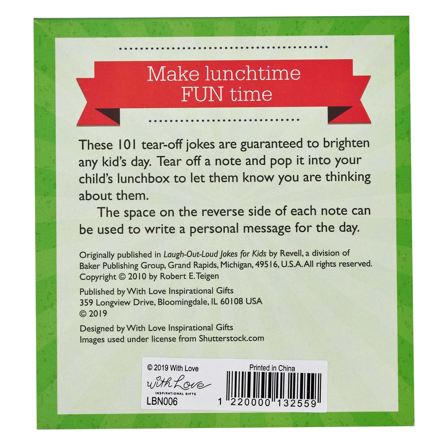 101 Lunchbox Notes with Laugh-Out-Loud Jokes for Kids - The Christian Gift Company