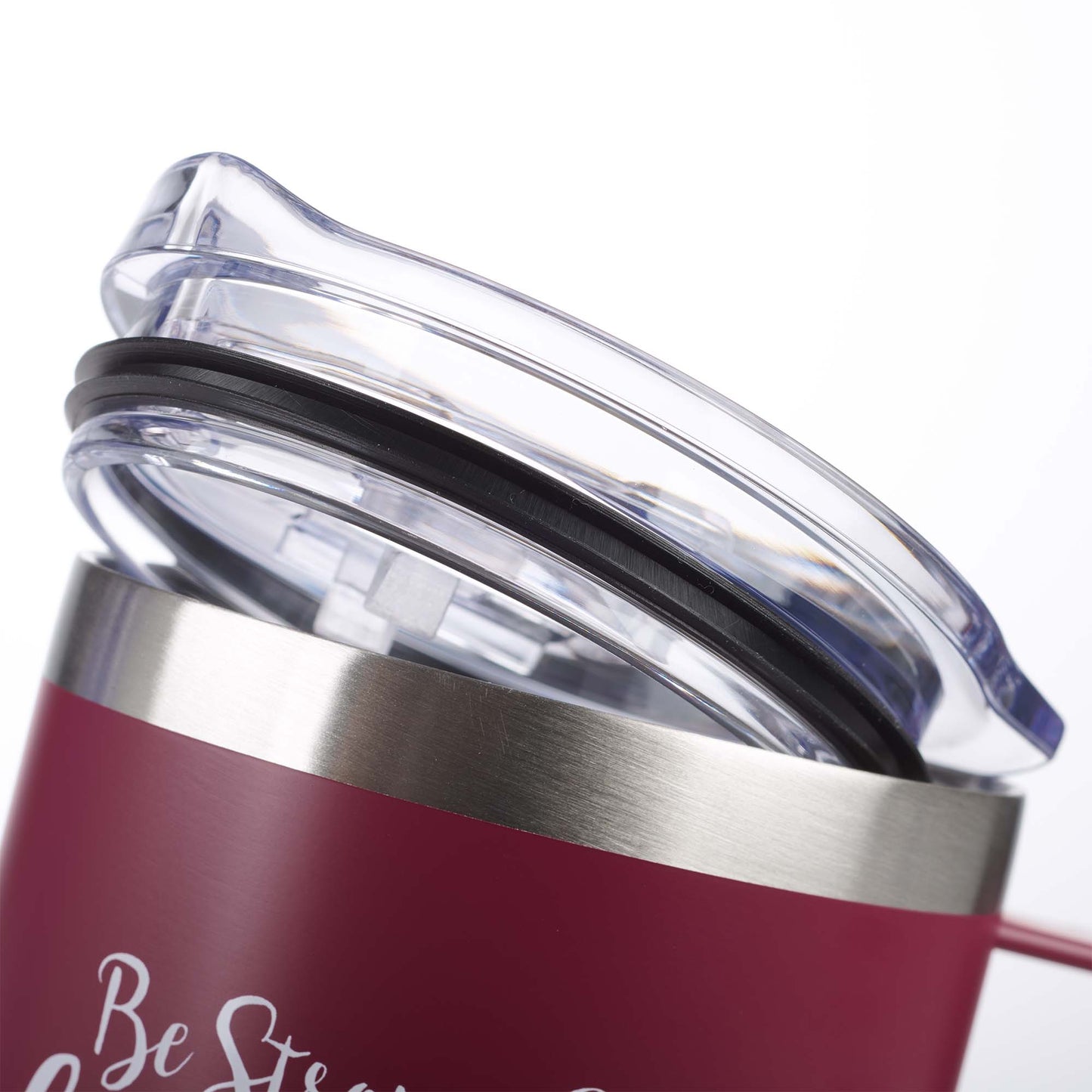 Be Strong & Courageous Very Berry Camp-style Stainless Steel Mug - Joshua 1:9 - The Christian Gift Company