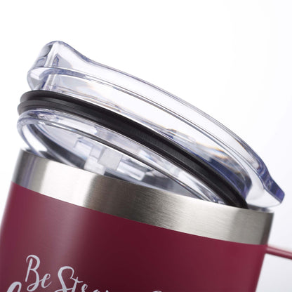 Be Strong & Courageous Very Berry Camp-style Stainless Steel Mug - Joshua 1:9 - The Christian Gift Company