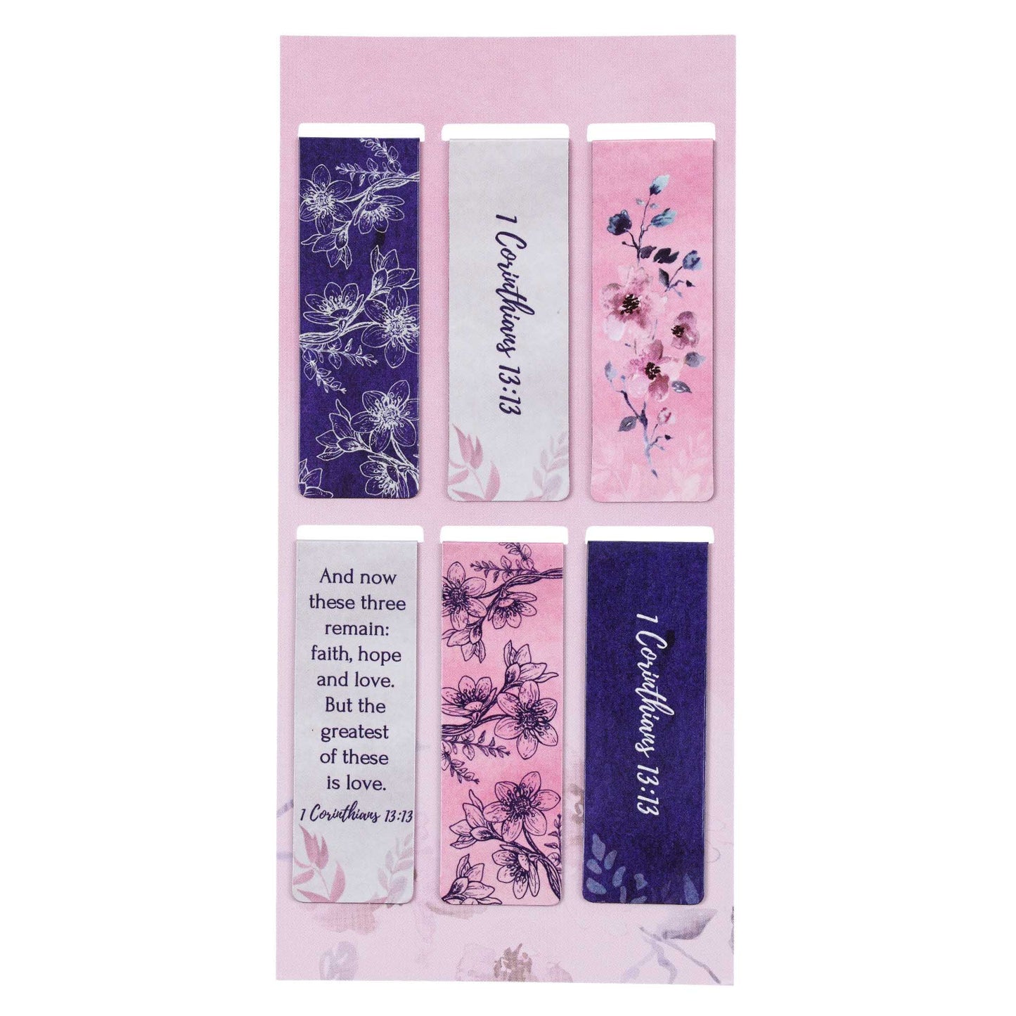 Faith Hope Love Magnetic Bookmark Set - 1 Corinthians 13:13 - The Christian Gift Company