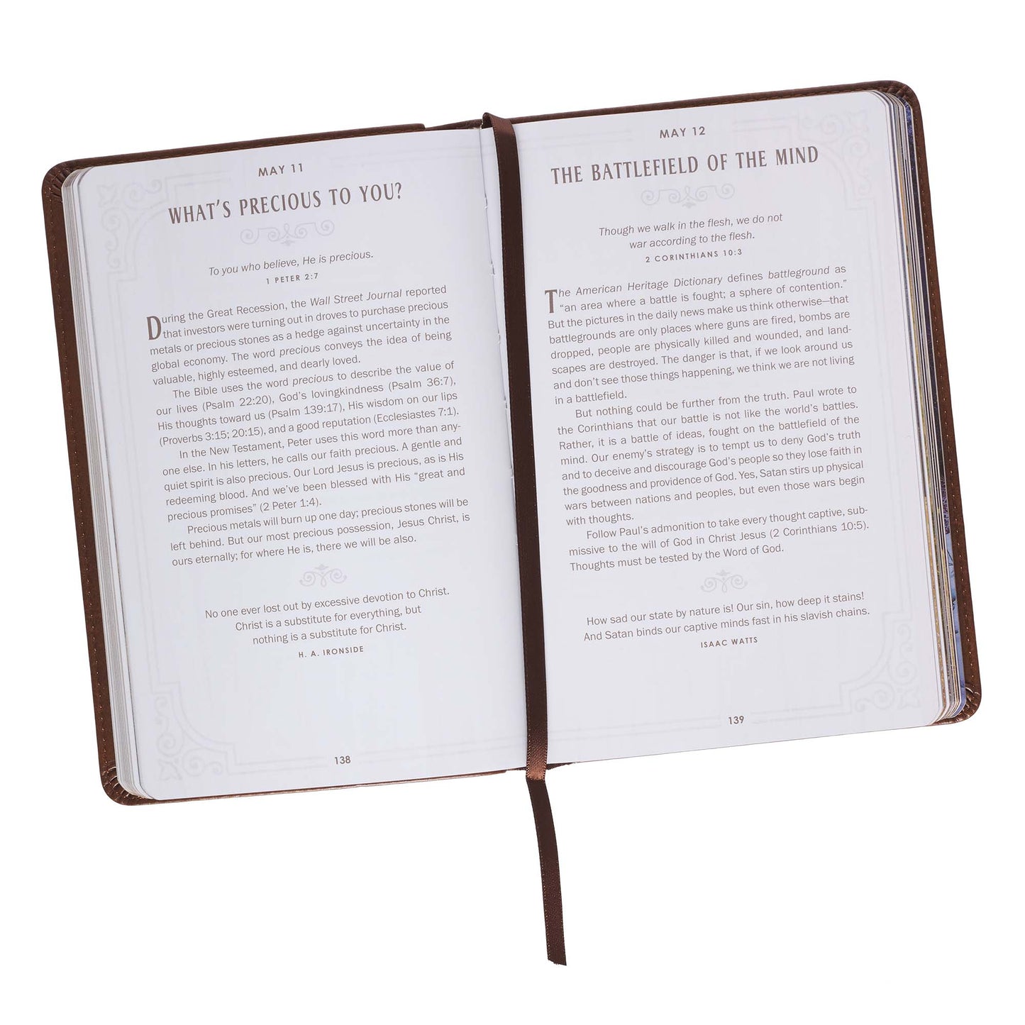 Walking With God Brown Faux Leather Devotional - The Christian Gift Company