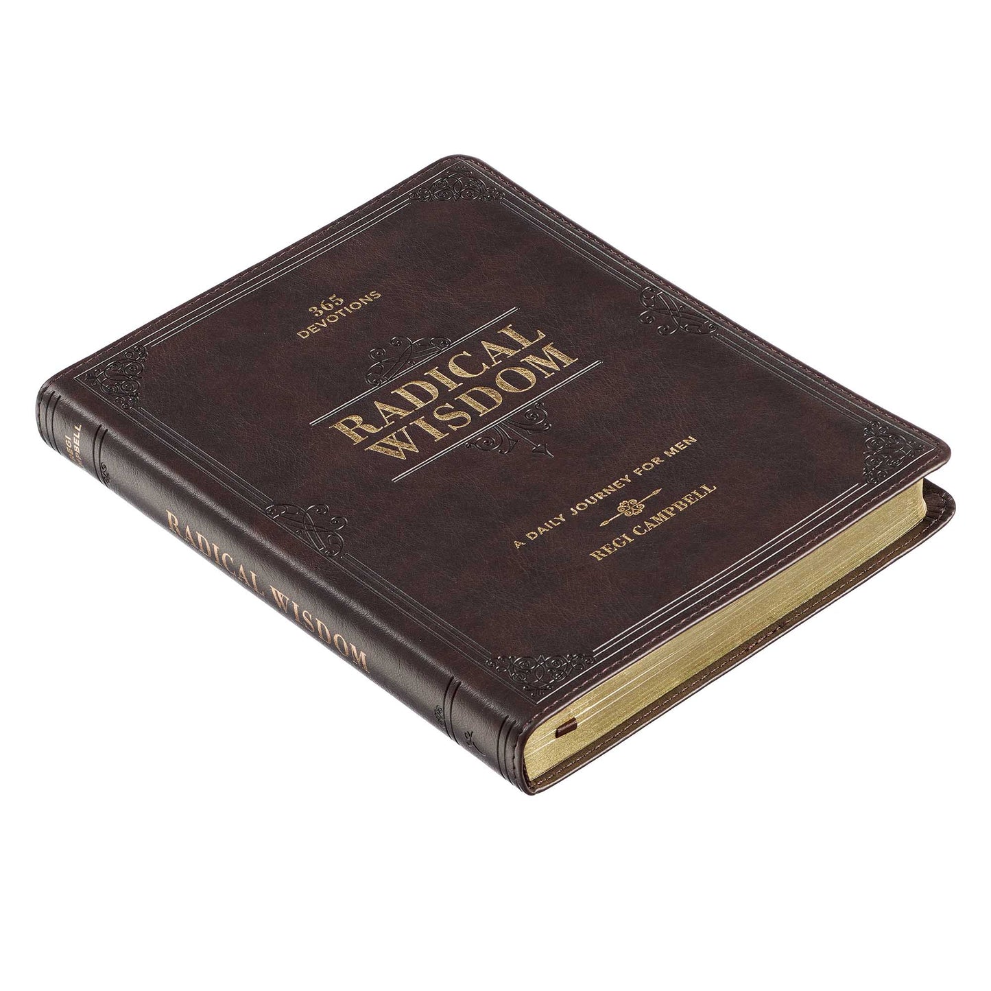 Radical Wisdom Brown Faux Leather Daily Devotional for Men - The Christian Gift Company