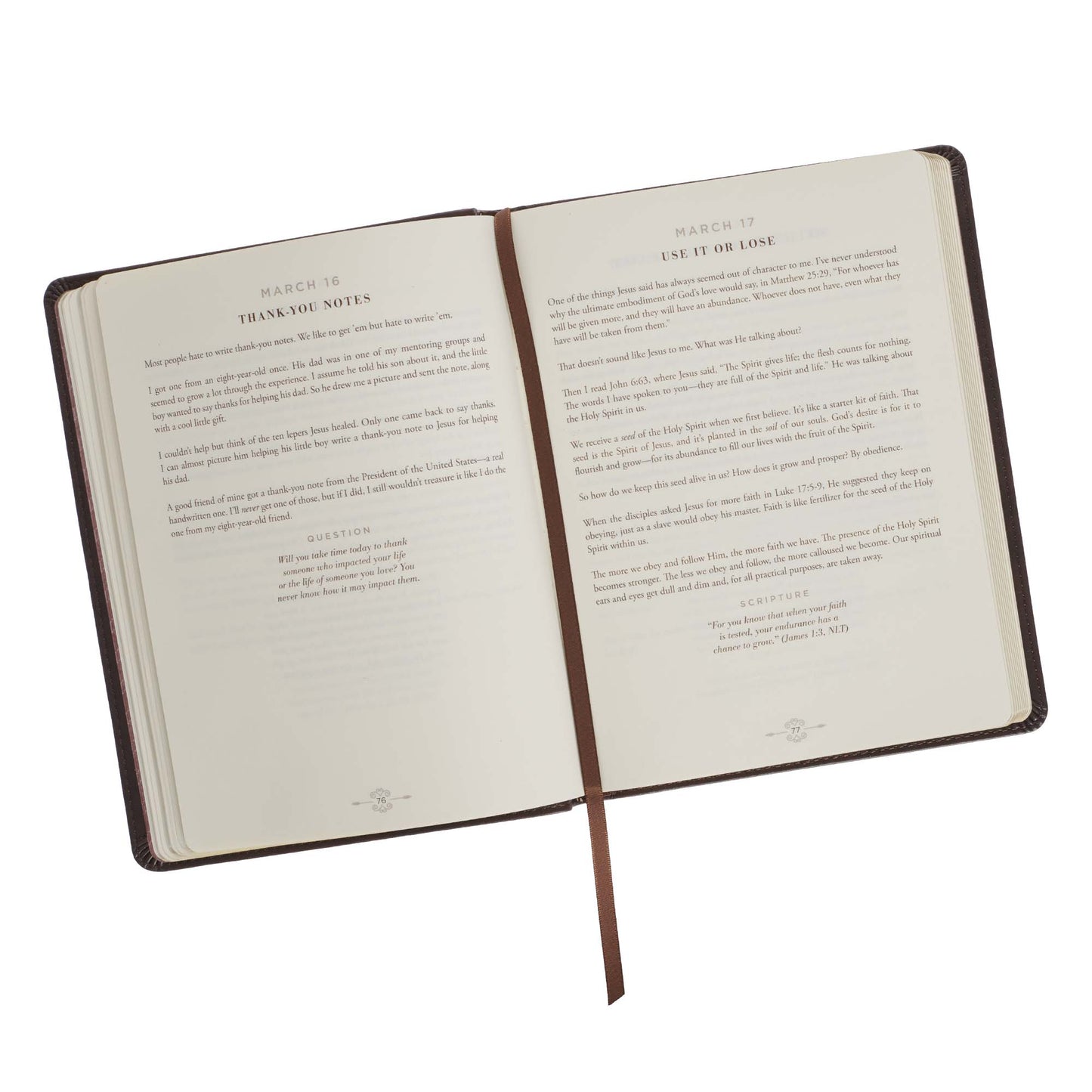 Radical Wisdom Brown Faux Leather Daily Devotional for Men - The Christian Gift Company