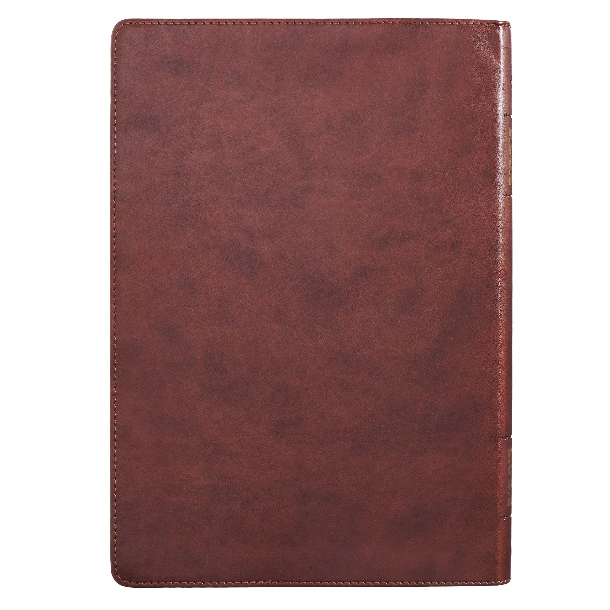 Chestnut Brown Faux Leather Super Giant Print King James Version Bible with Thumb Index - The Christian Gift Company