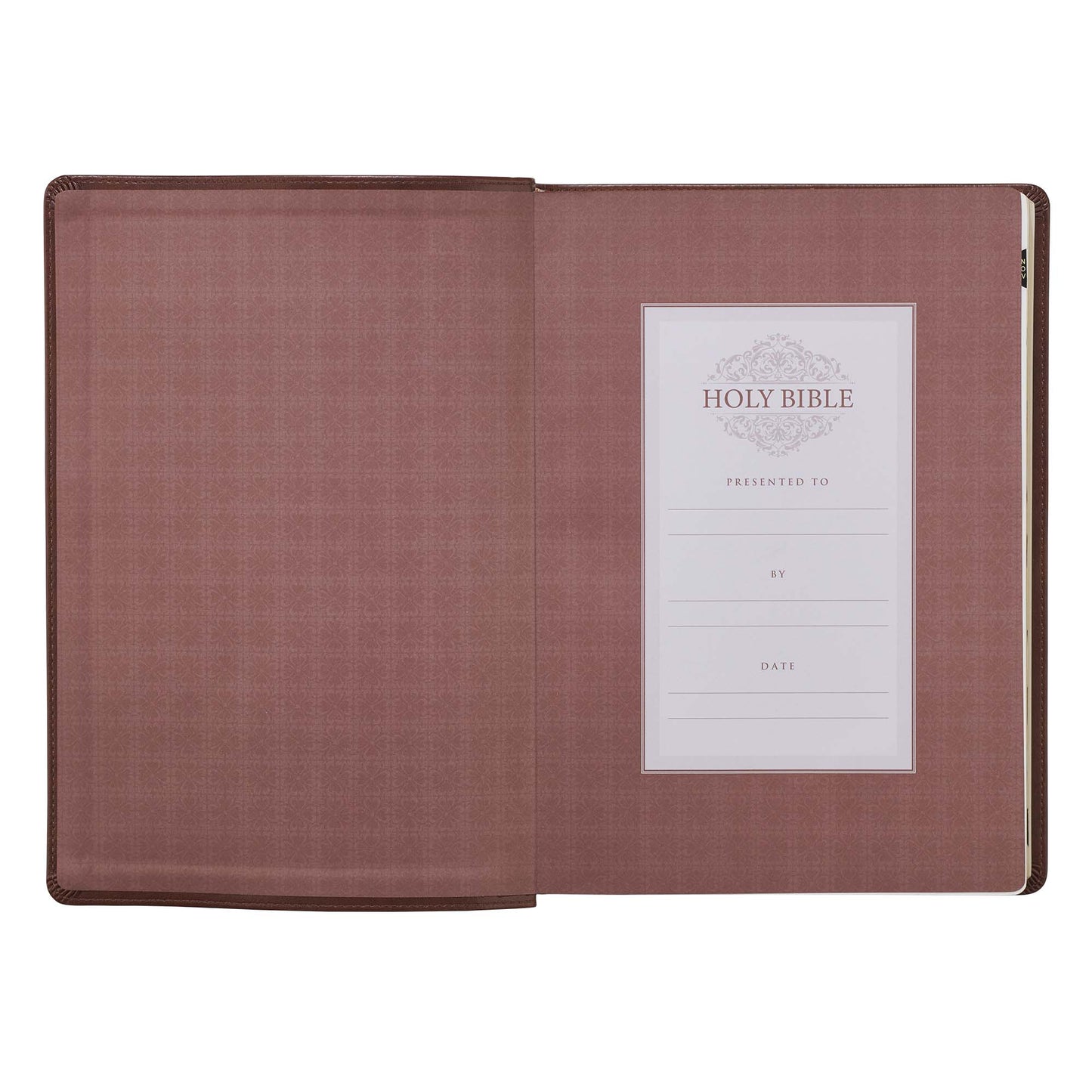 Chestnut Brown Faux Leather Super Giant Print King James Version Bible with Thumb Index - The Christian Gift Company
