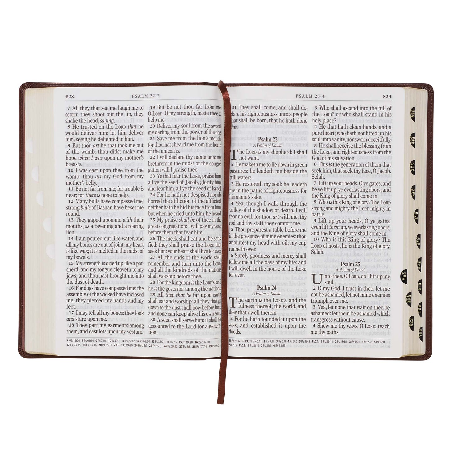 Chestnut Brown Faux Leather Super Giant Print King James Version Bible with Thumb Index - The Christian Gift Company