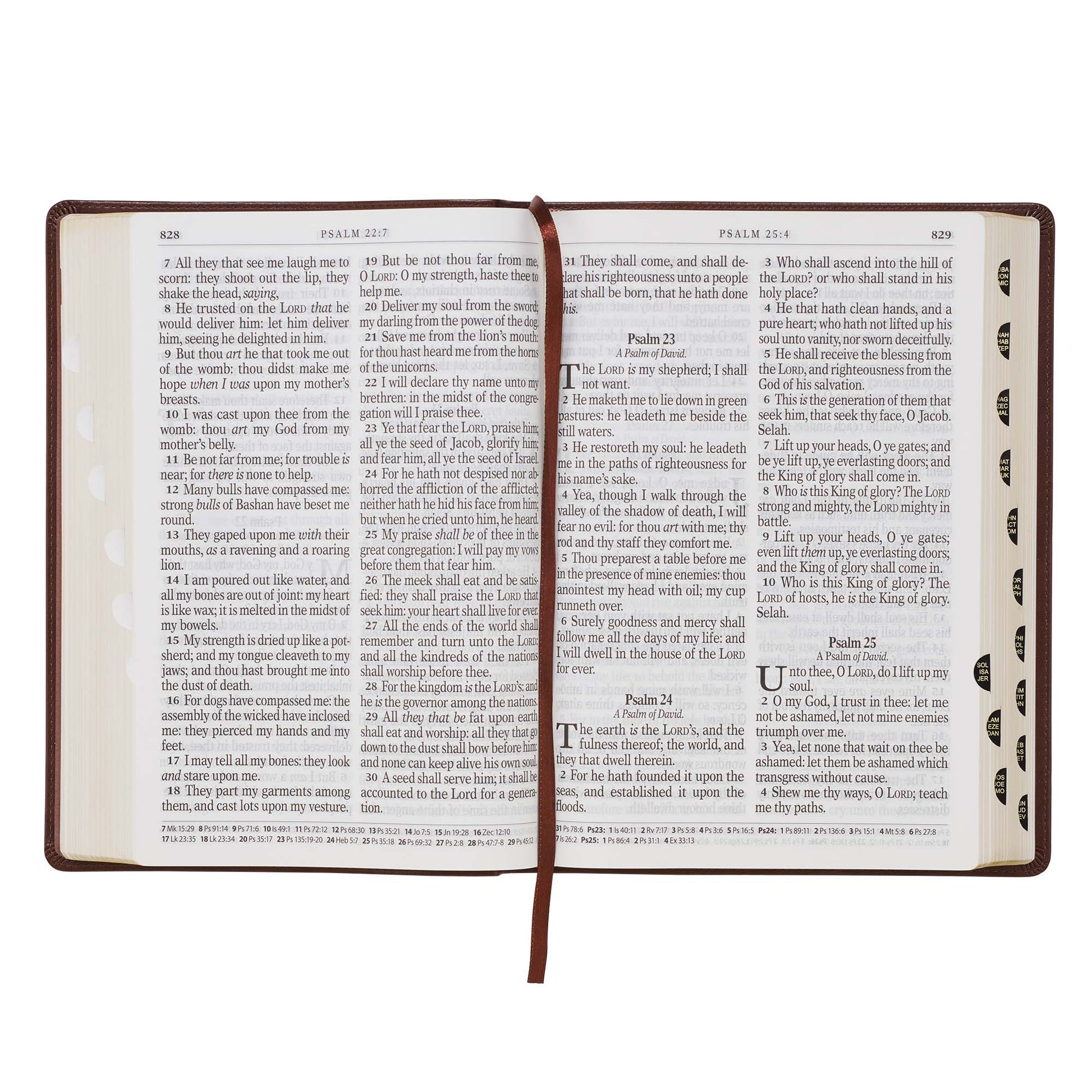 Chestnut Brown Faux Leather Super Giant Print King James Version Bible with Thumb Index - The Christian Gift Company