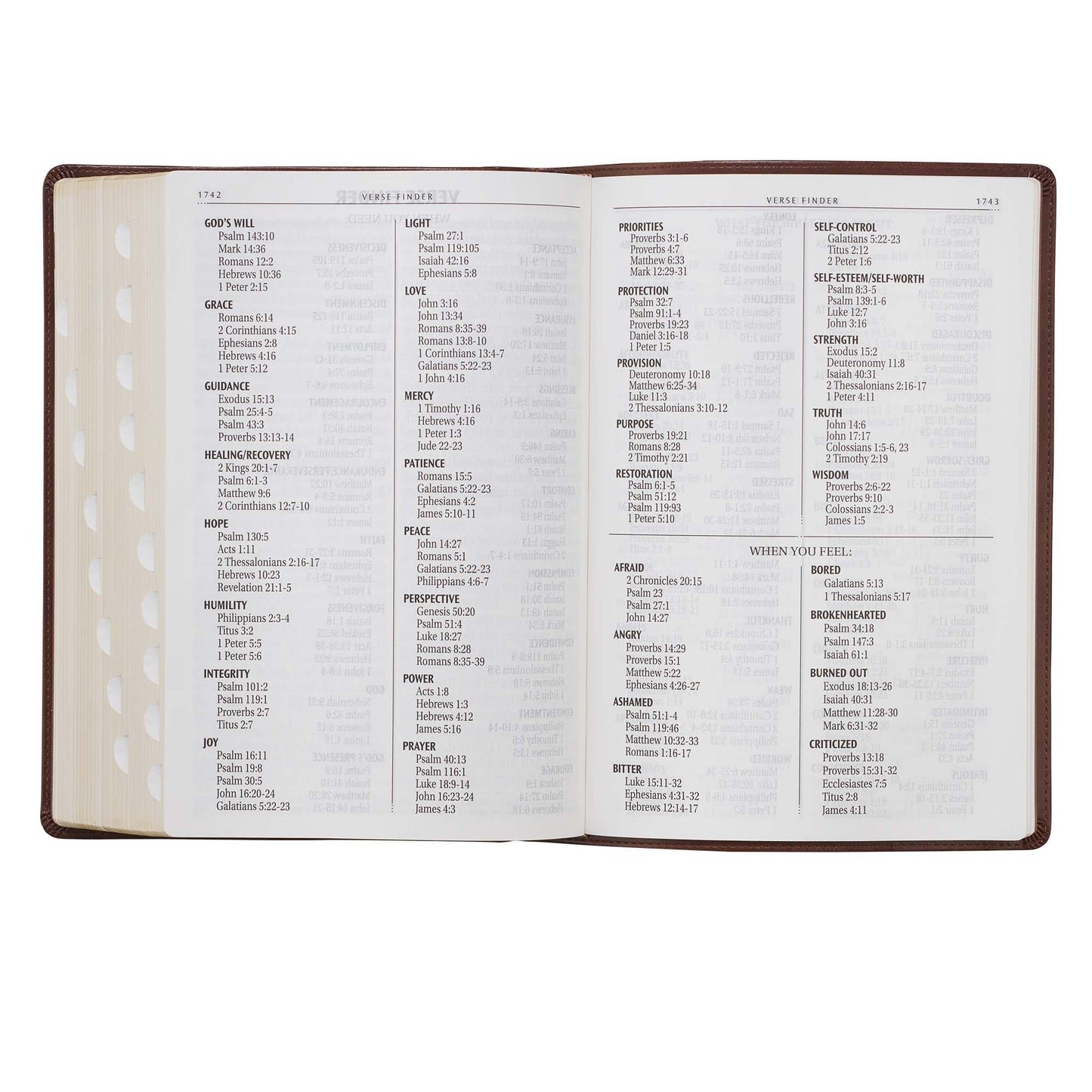 Chestnut Brown Faux Leather Super Giant Print King James Version Bible with Thumb Index - The Christian Gift Company