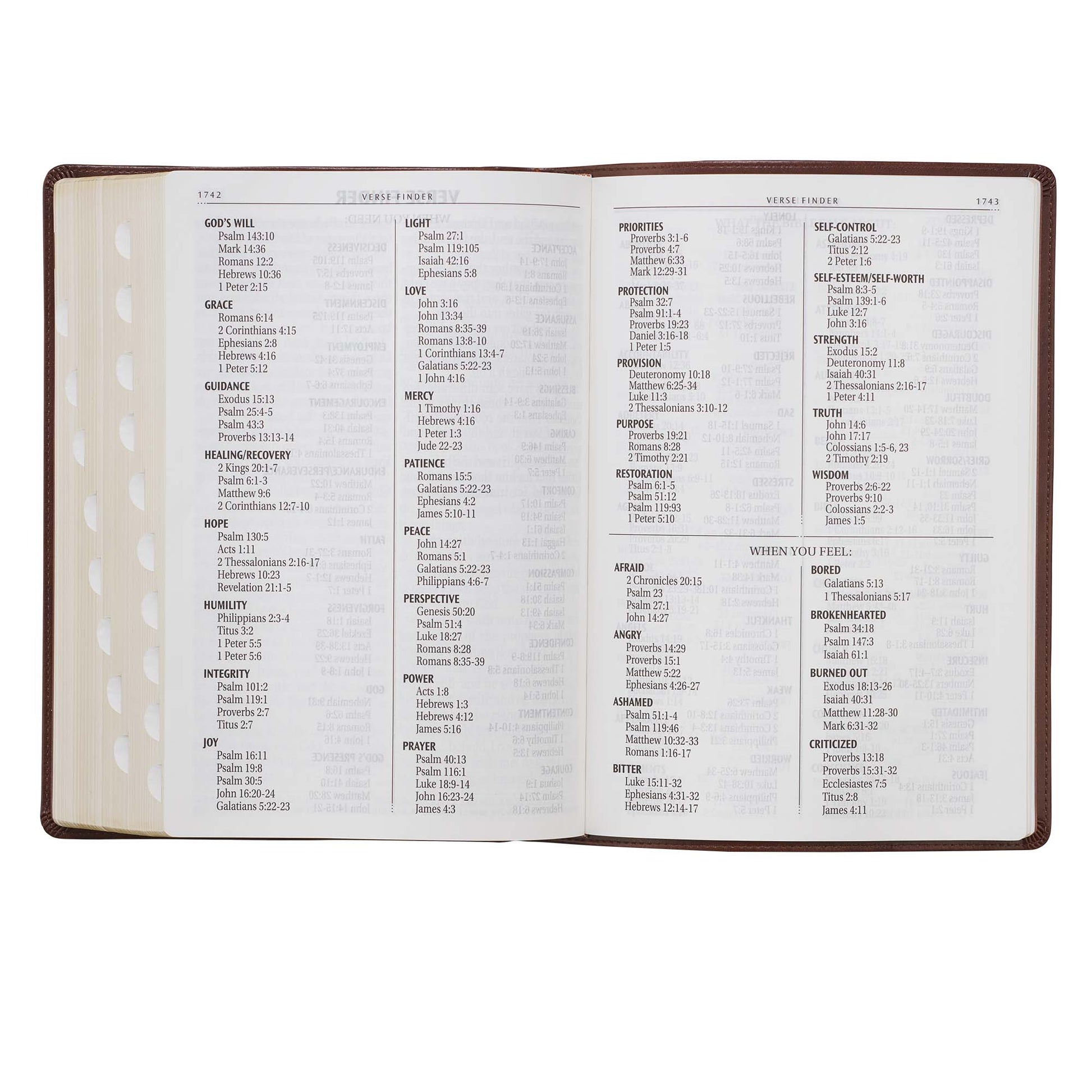 Chestnut Brown Faux Leather Super Giant Print King James Version Bible with Thumb Index - The Christian Gift Company