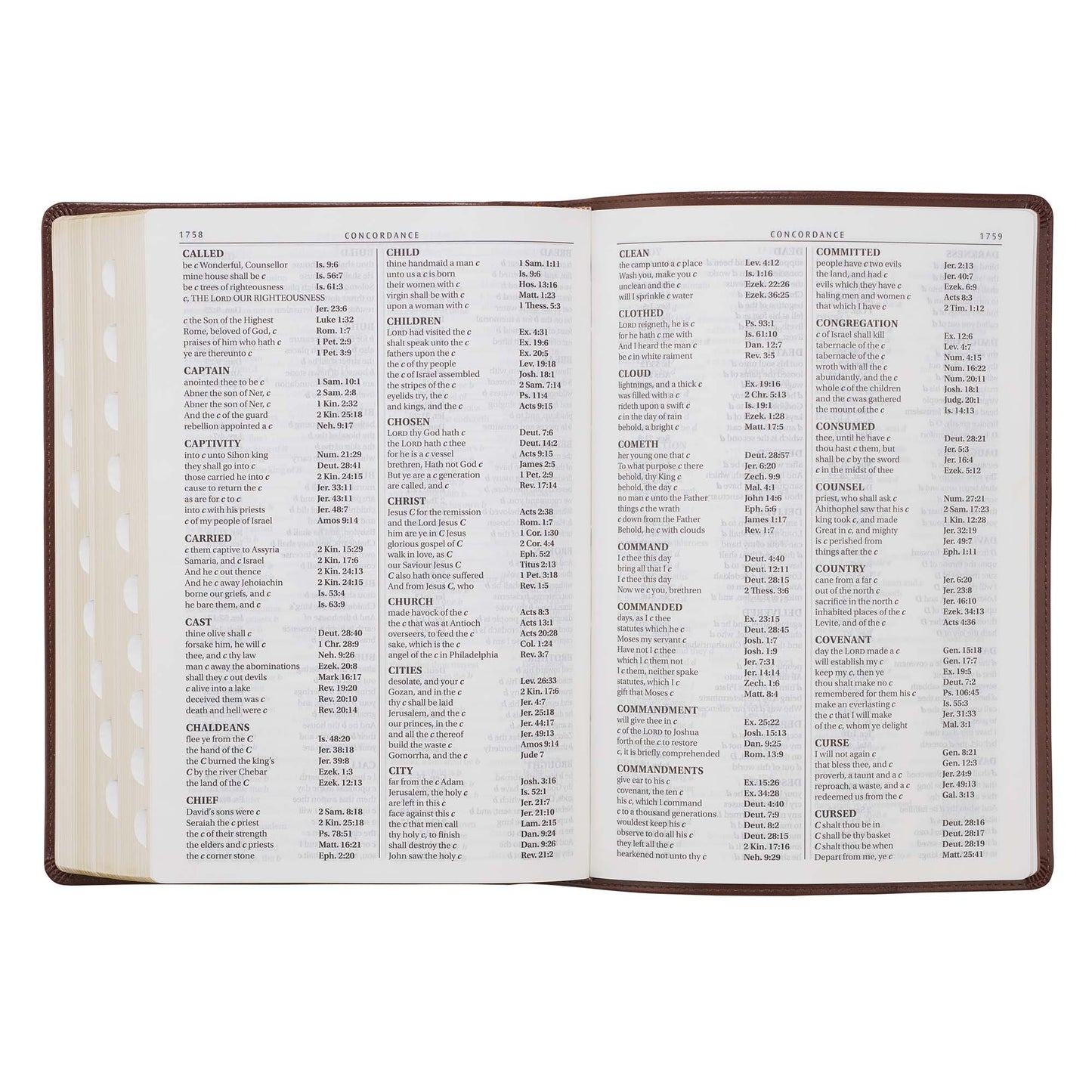 Chestnut Brown Faux Leather Super Giant Print King James Version Bible with Thumb Index - The Christian Gift Company