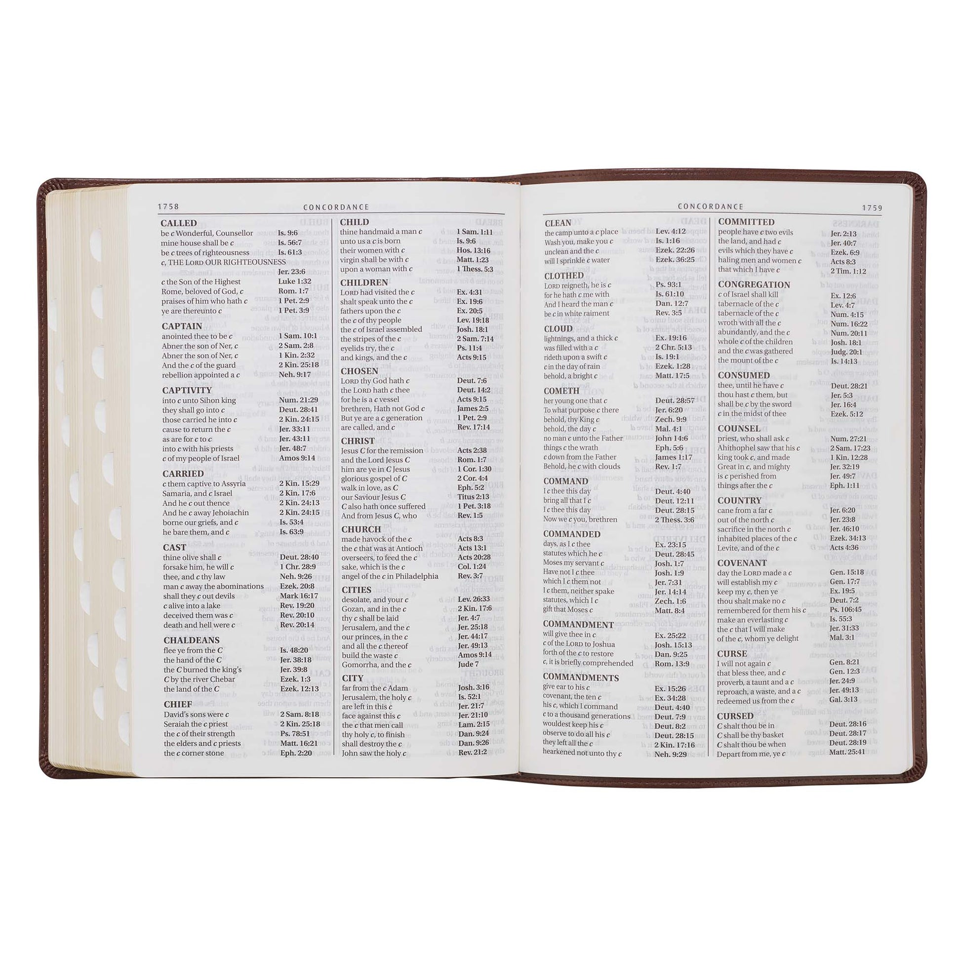 Chestnut Brown Faux Leather Super Giant Print King James Version Bible with Thumb Index - The Christian Gift Company