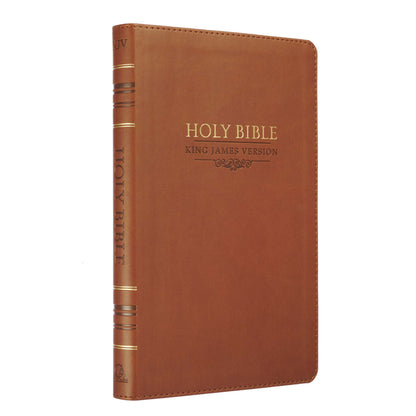 Saddle Tan Faux Leather Gift Edition King James Version Bible - The Christian Gift Company