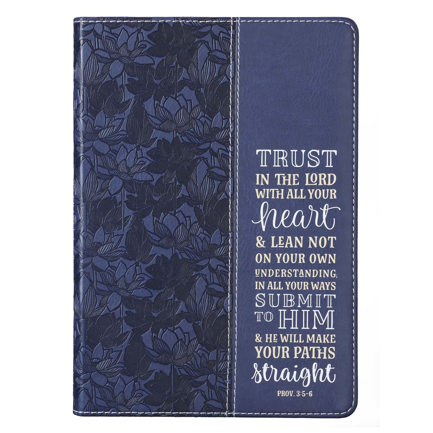 Trust in the Lord Navy Faux Leather Classic Journal - Proverbs 3:5-5 - The Christian Gift Company