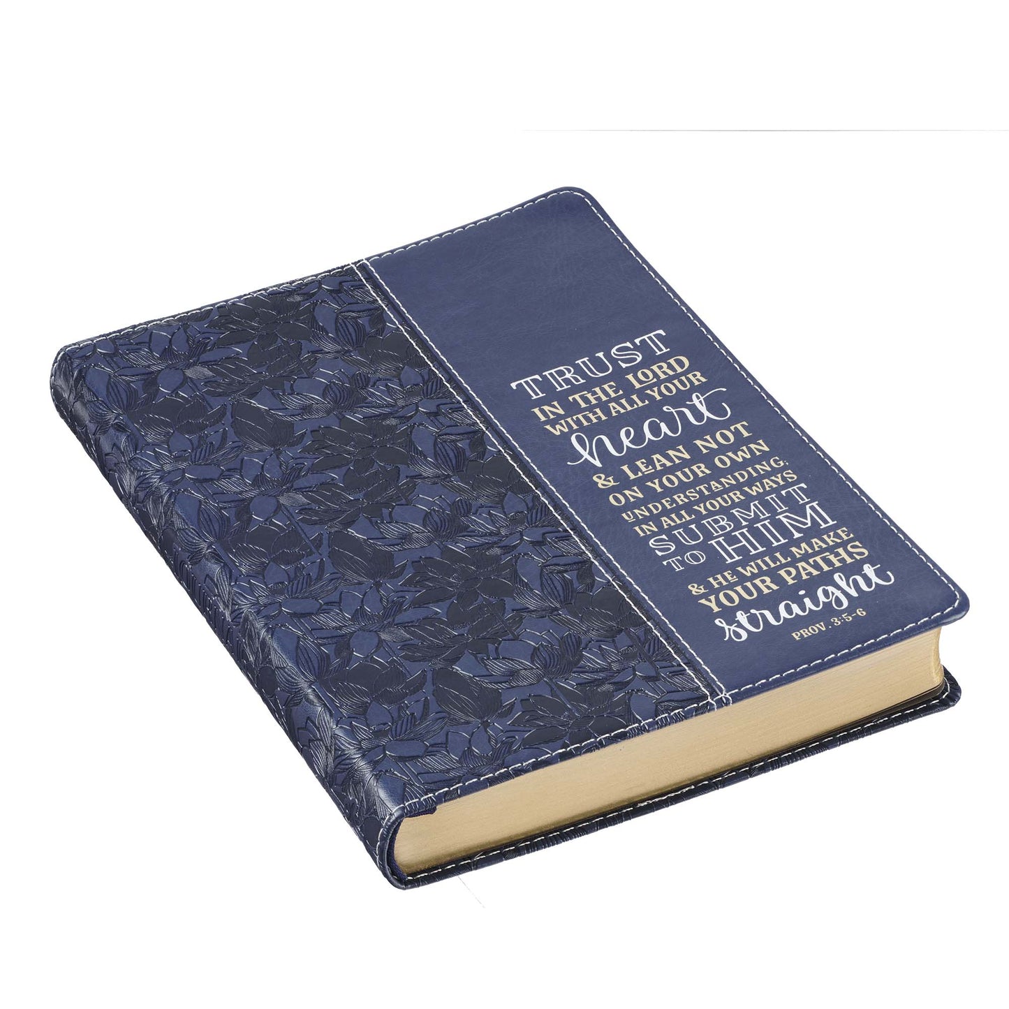 Trust in the Lord Navy Faux Leather Classic Journal - Proverbs 3:5-5 - The Christian Gift Company