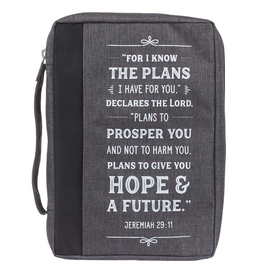 I Know the Plans Charcoal Value Bible Case - Jeremiah 29:11 - The Christian Gift Company